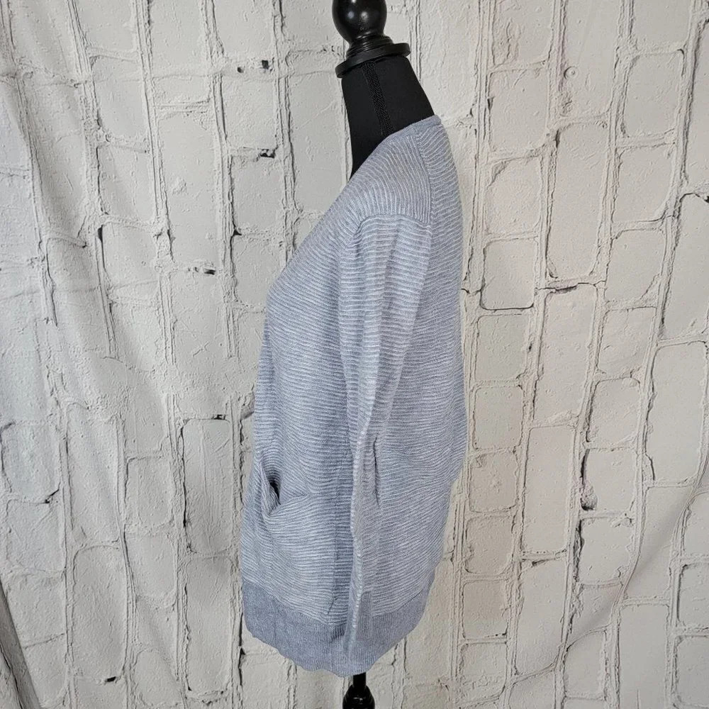 Madewell Cardigan Womens Blue Textured Ribbed Open Front Boho Sz XXS - Picture 3 of 5